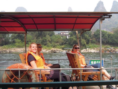 In the boat, Li River. With Ina Kaplan and her mother Doris. Photo by Alison Chang